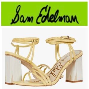 🦋🎯 Sam Edelman Yellow Strappy Heels 7.5
